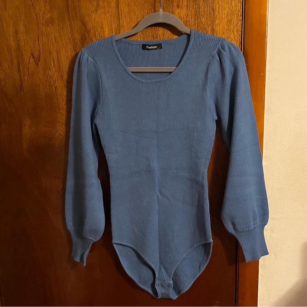 Blue Women's Sweater Bodysuit